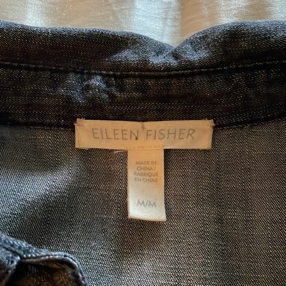 Eileen Fisher: Denim Chambray Pop-Over Shirt - Picture 6 of 11